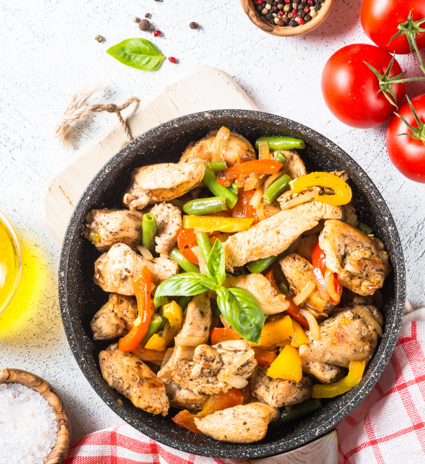 One Pan Chicken and Veggie Bowl