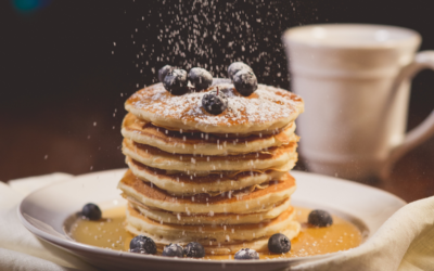 Vegan Pancakes with Peanut Butter Nice Cream